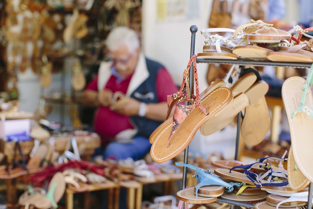 We had sandals handmade by Antonio of Antonio Viva: L'arte del Sandalo Caprese. He has been crafting custom sandals since 1958. He tailors them specifically to your foot, size and preference and does an amazing job (and his team provides incredible service!)