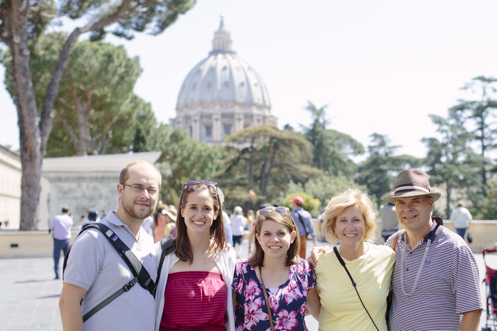 A family photo in front of St. Peter's