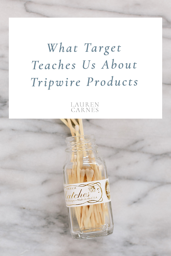 how Target's Dollar Spot section teaches business owners about tripwire products and selling