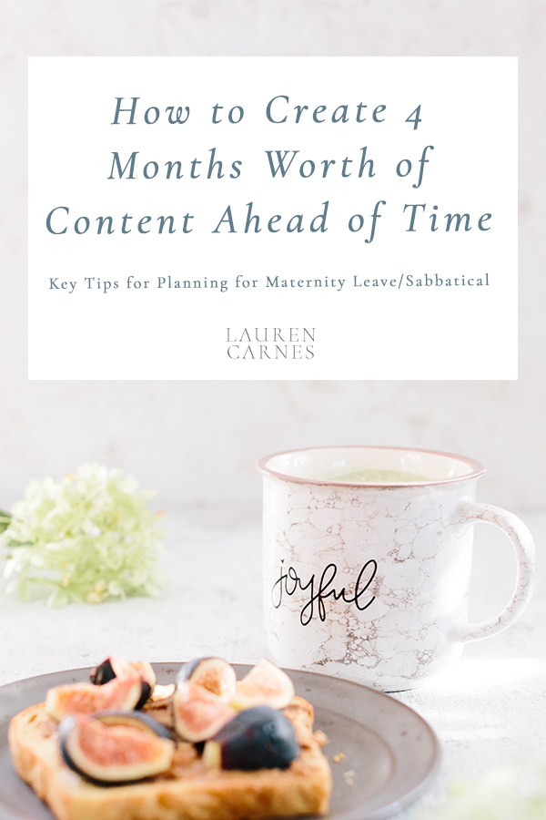 My exact process for pre-planning content and pre-writing blog posts and newsletters for 4 months of being out of office on maternity leave. Also perfect if you plan to take a sabbatical!
