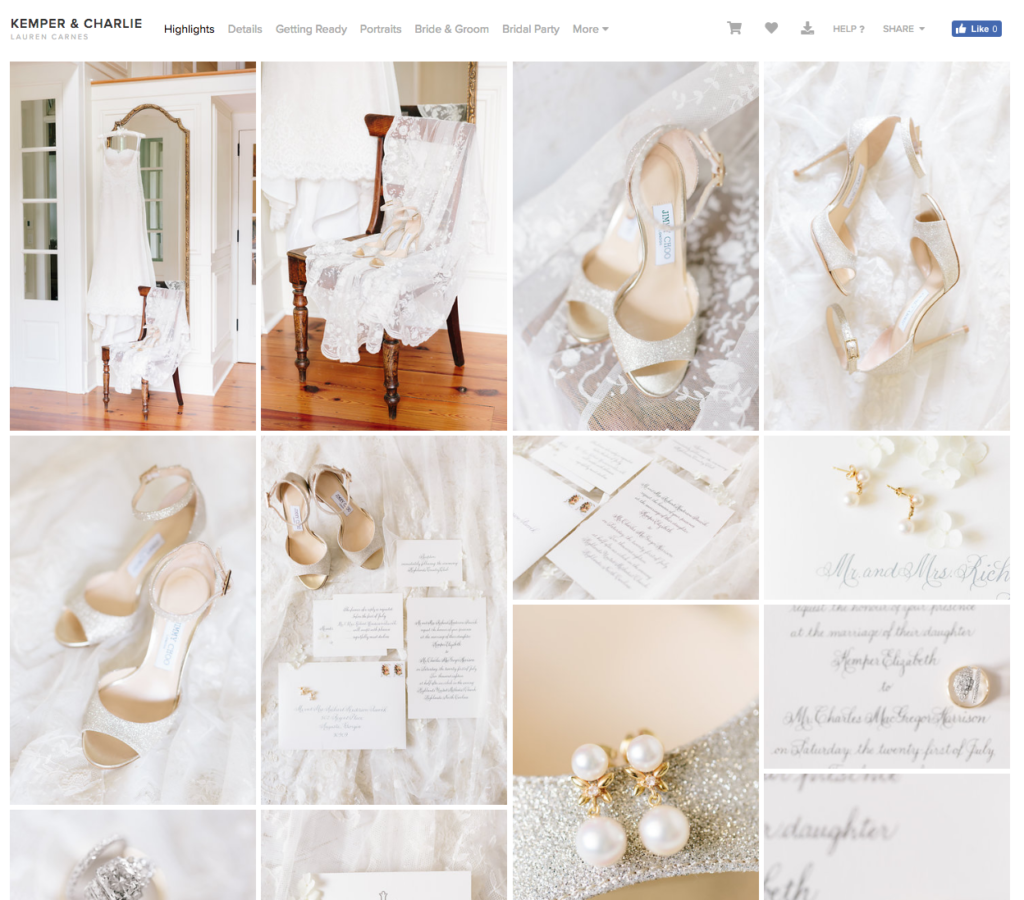 how to deliver a wedding photo gallery to a client